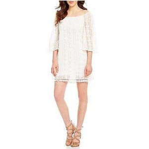 BB Dakota white lace off shoulder dress